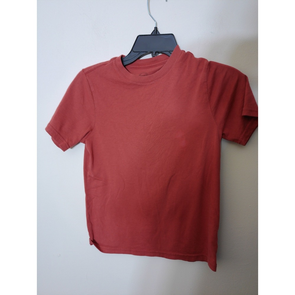 Wonder Nation T-Shirt Boys L 10-12 Rust Orange Basic Crewneck Short Sleeve Tee